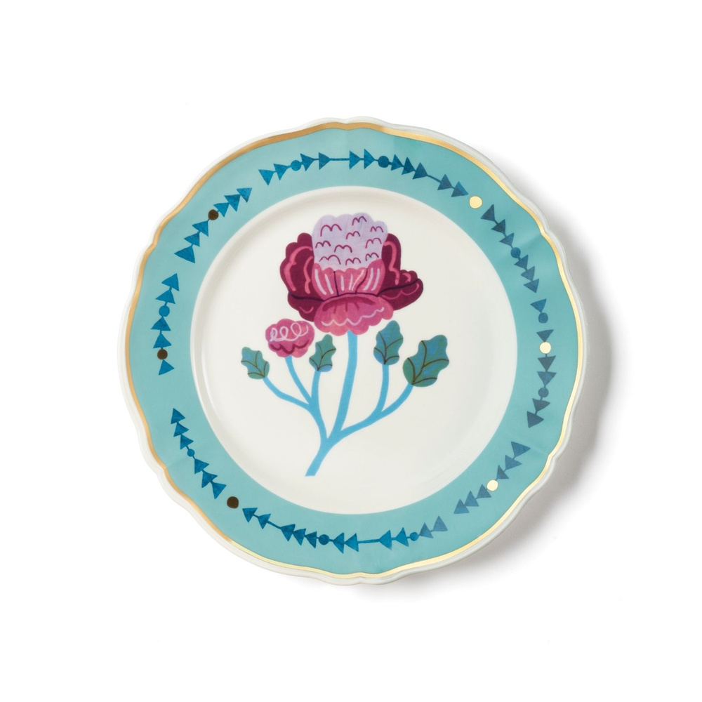 Bitossi Home Botanica Flower Porselen Yemek Tabağı 26,5 cm Turkuaz görseli 1