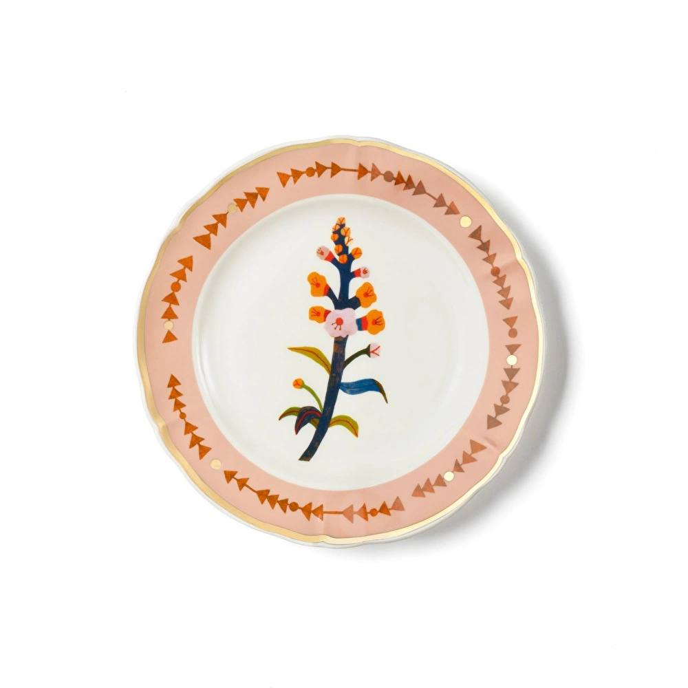 Bitossi Home Botanica Flower Porselen Tatlı Tabağı 20,5 cm Turuncu görseli 1