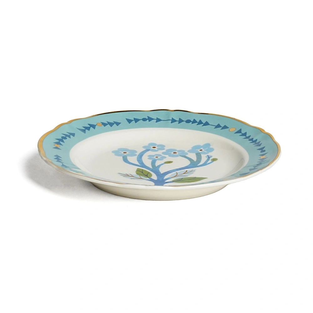 Bitossi Home Botanica Flower Porselen Tatlı Tabağı 20,5 cm Turkuaz görseli 2