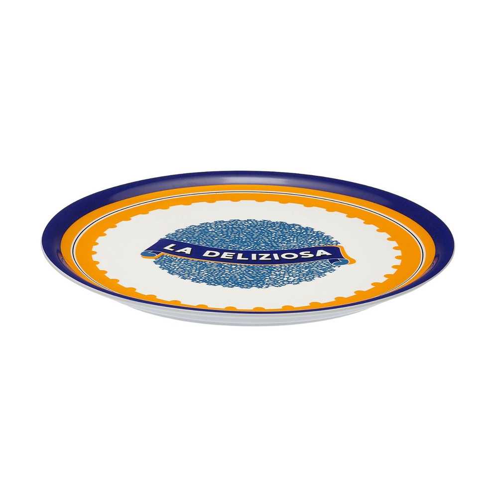 Bitossi Home Bel Paese La Deliziosa Porselen Pizza Tabağı 32 cm Mavi görseli 2