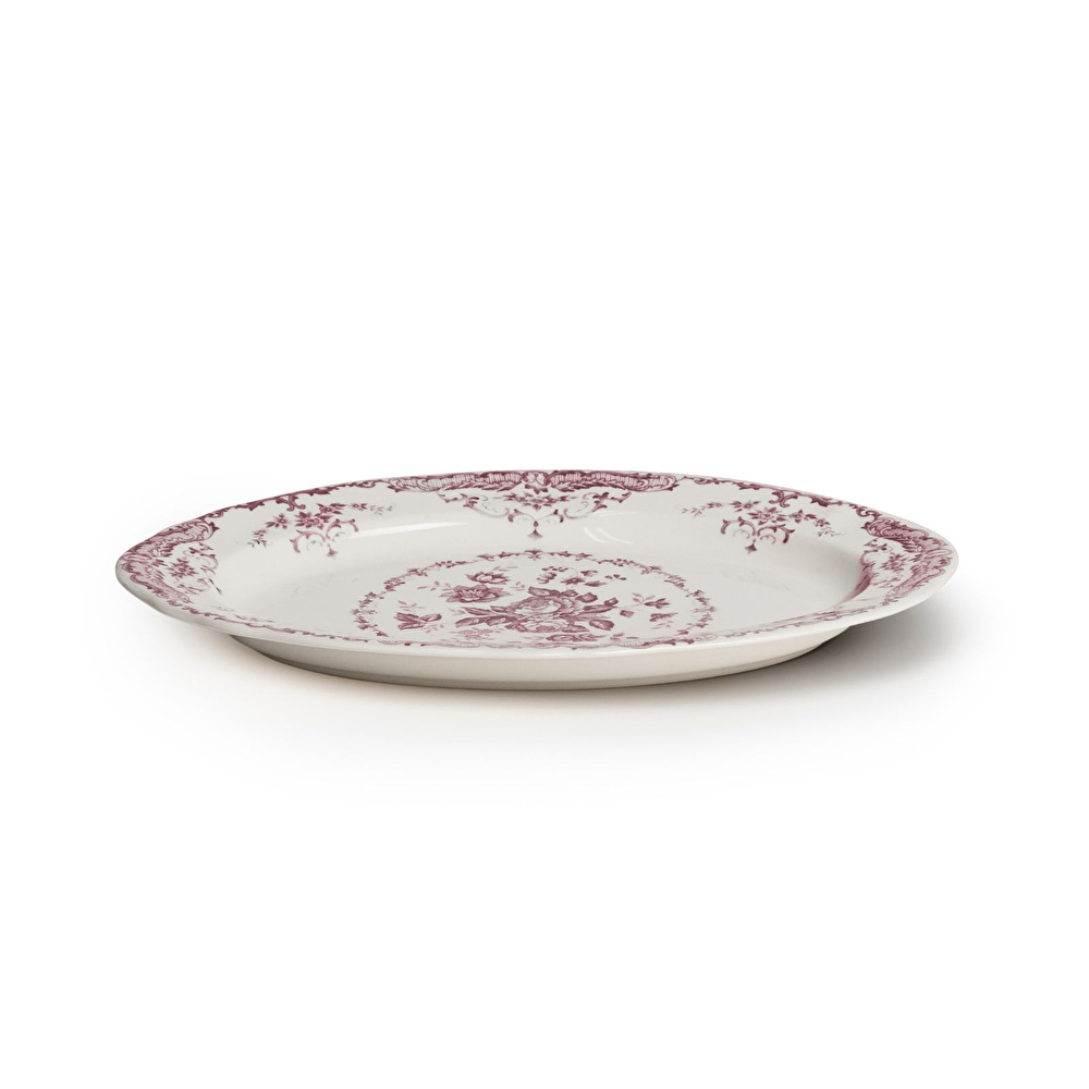 Bitossi Home Rose Violet Floral Oval Tabak 30,5 cm görseli 2