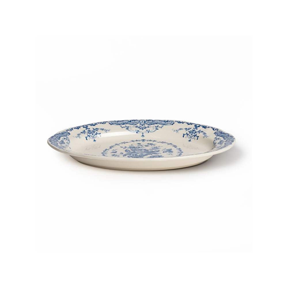 Bitossi Home Rose Blue Floral Oval Tabak 30,5 cm görseli 2