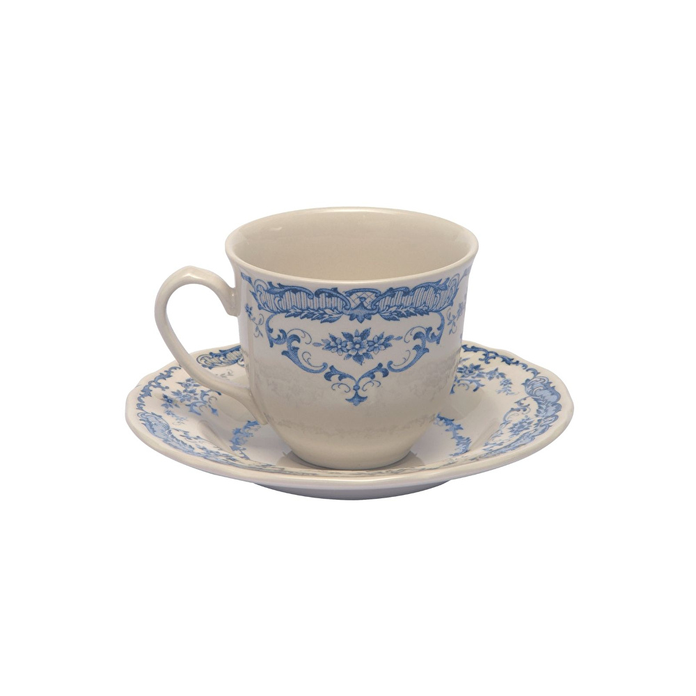 Bitossi Home Rose Blue Floral Kahve Fincanı ve Tabağı 5,4x6,4 cm görseli 1