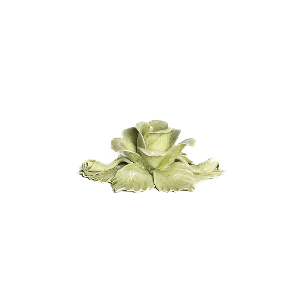 Bitossi Home Emporio Seramik Gül Mumluk 20x8 cm Yeşil görseli 1