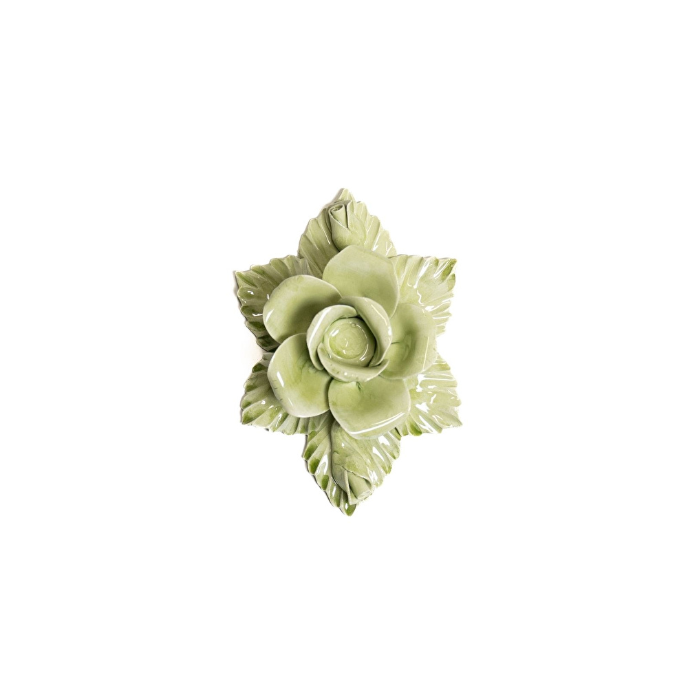Bitossi Home Emporio Seramik Gül Mumluk 20x8 cm Yeşil görseli 2