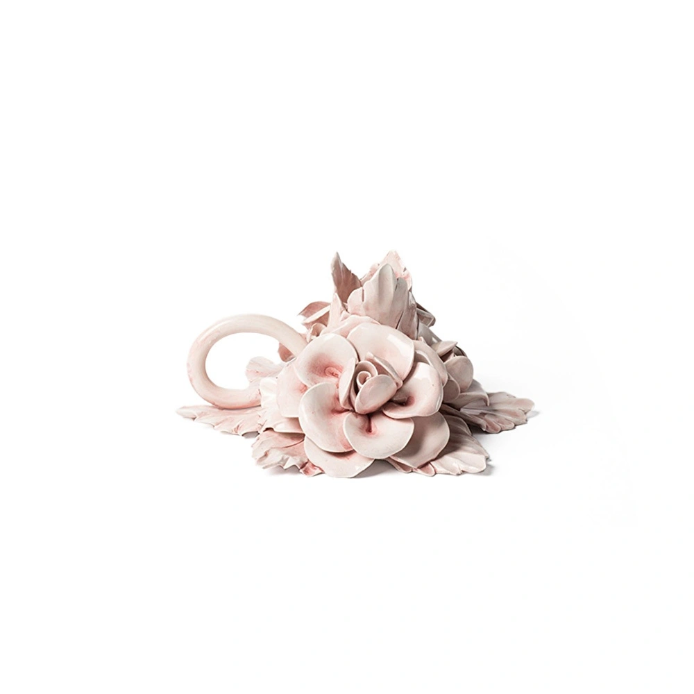 Bitossi Home Emporio Seramik Gül Mumluk 18x10 cm Pembe görseli 1