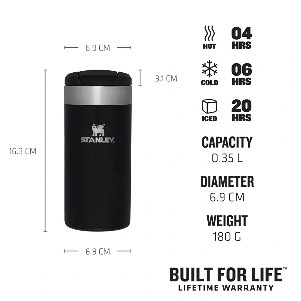 Stanley The Aerolight Transit Mug 0,35 Litre Black Matellic görseli 4