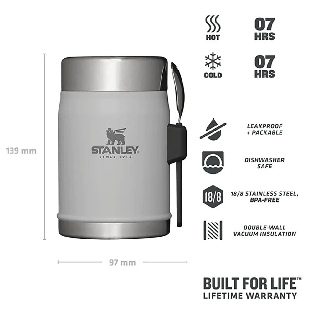 Stanley Legendary Food Jar Hammertone Kaşıklı Yemek Termosu 400 ml Ash görseli 4