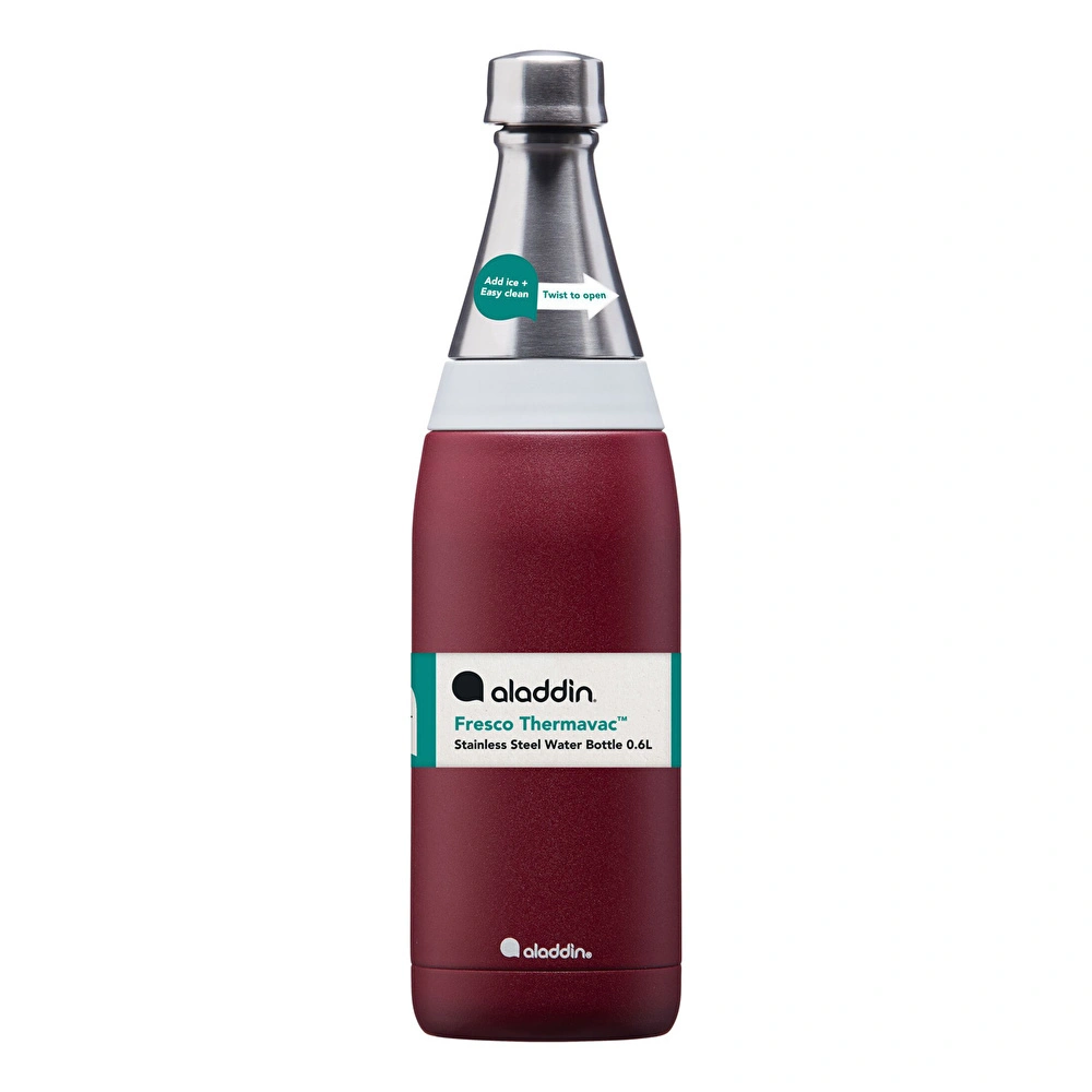 Aladdin Fresco S.Steel Water B. Burgundy Red 0.6 Litre görseli 1