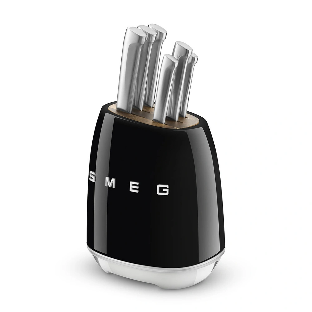 Smeg Retro Standlı Bıçak Seti Siyah Kbsf02bl  görseli 1