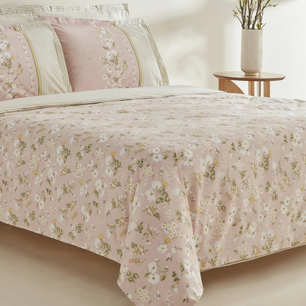 Karaca Home Gipsy %100 Pamuk Tek Kişilik Nevresim Takımı Pudra görseli 3