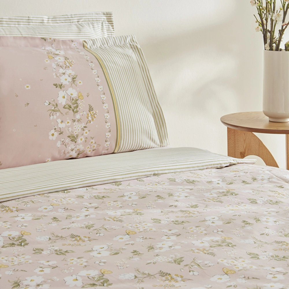Karaca Home Gipsy %100 Pamuk Tek Kişilik Nevresim Takımı Pudra görseli 5