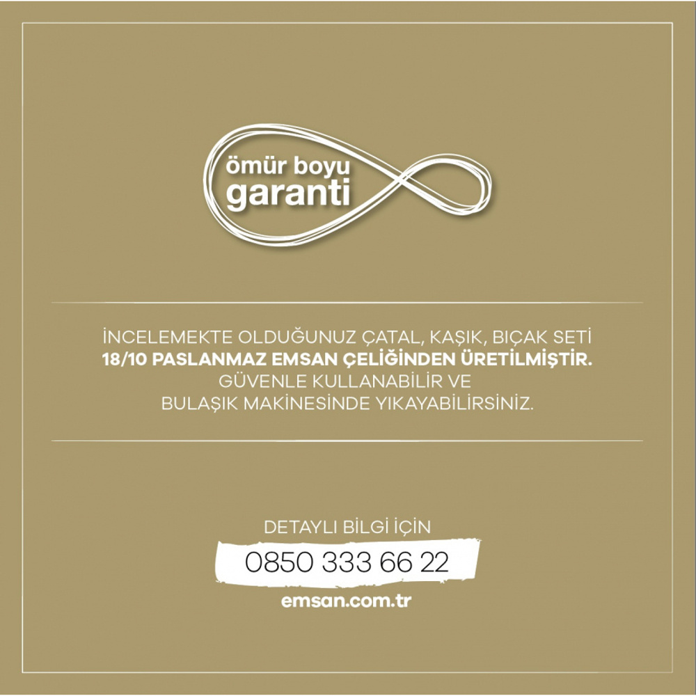Emsan Ay Işığı 84 Parça 12 Kişilik Çatal Kaşık Bıçak Takımı  görseli 10