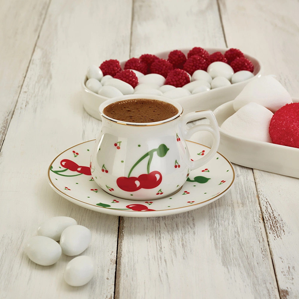 Emsan Küpeli 6 Kişilik Kahve Fincanı Takımı 80 ml görseli 2