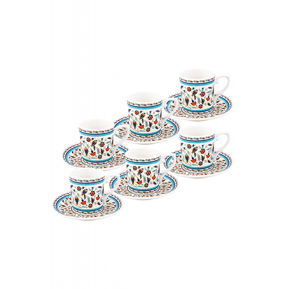 Emsan Tulipa 6 Kişilik Kahve Fincan Takımı 80 ml görseli 3