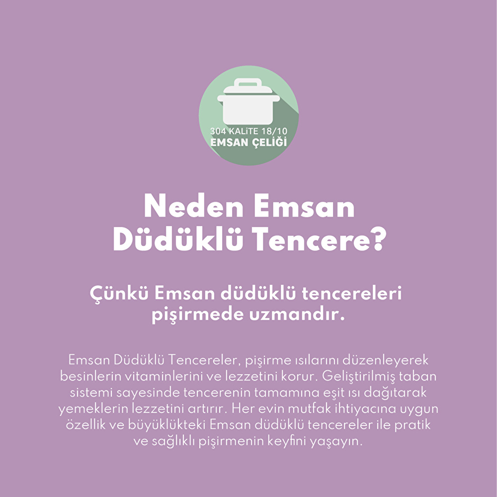 Emsan Burcu Paslanmaz Çelik Düdüklü Tencere 4 Lt görseli 4