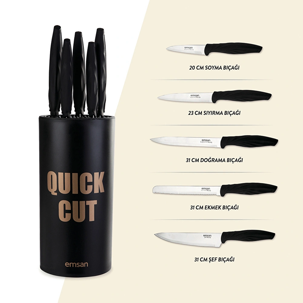 Emsan Quick Cut 6 Parça Bıçak Seti görseli 1