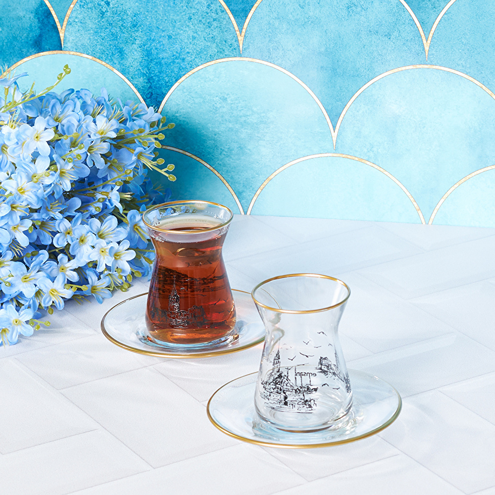 Emsan İstanbul Desen 12 Parça 6 Kişilik Çay Seti görseli 4
