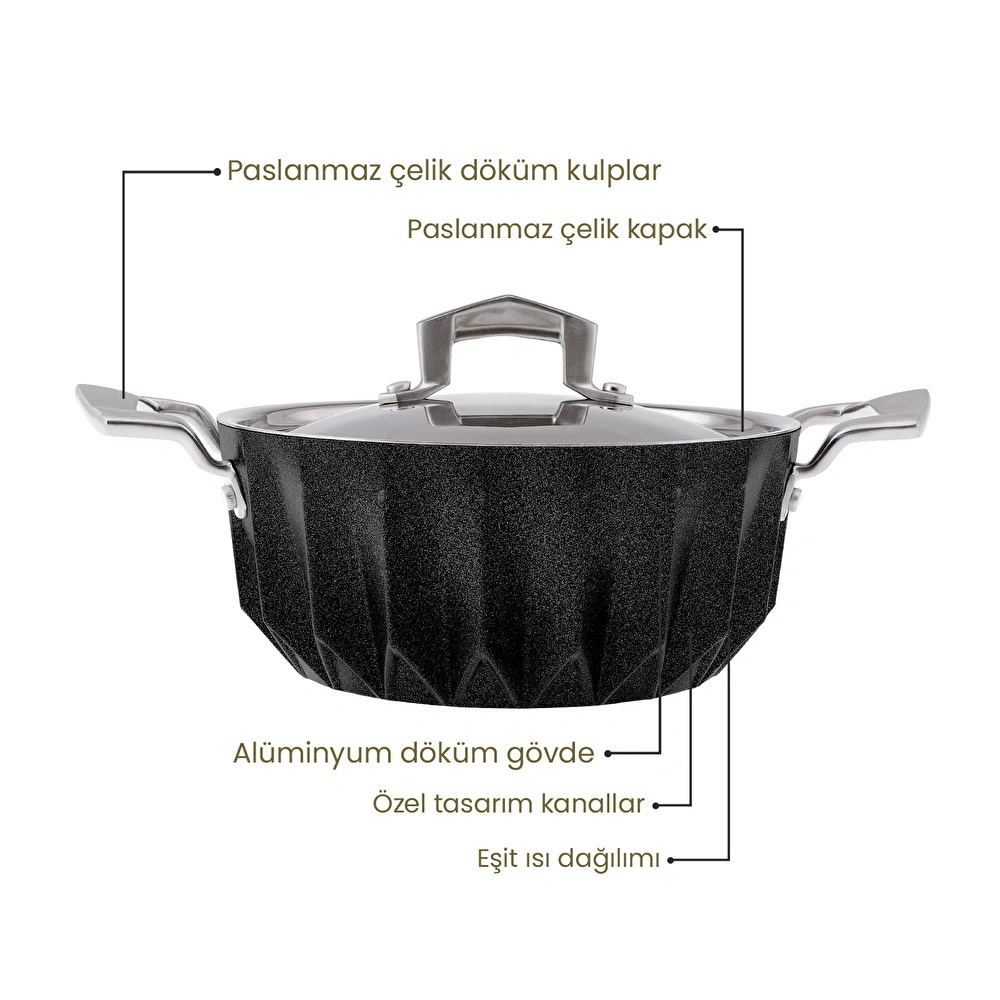 Emsan Diagon 24 cm Derin Tencere  görseli 6
