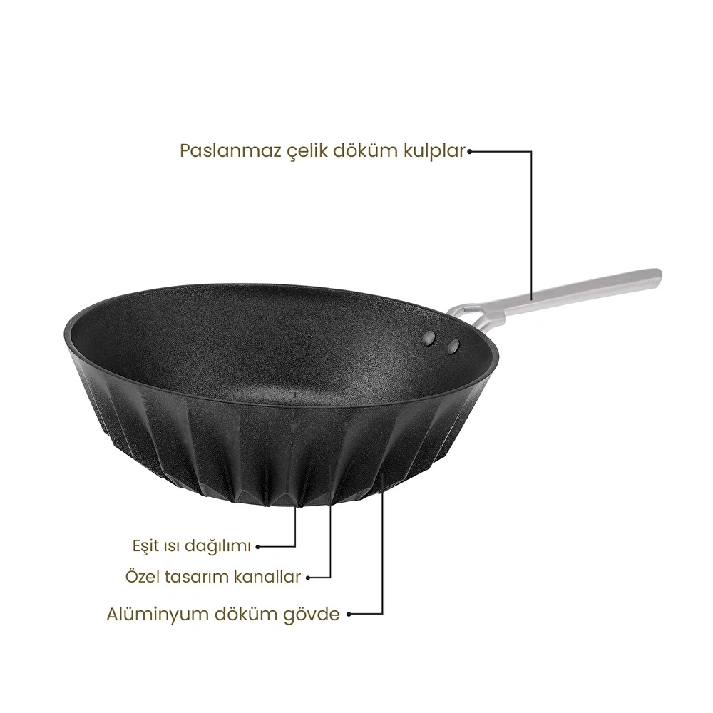 Emsan Diagon 28 cm Wok Tava görseli 6