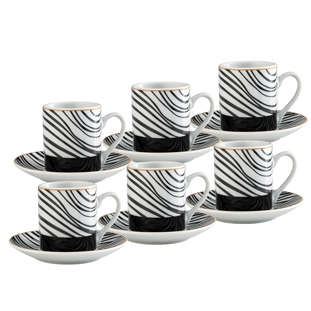 Emsan Black Nera 6 Kişilik Kahve Fincan Takımı 90 ml görseli 3