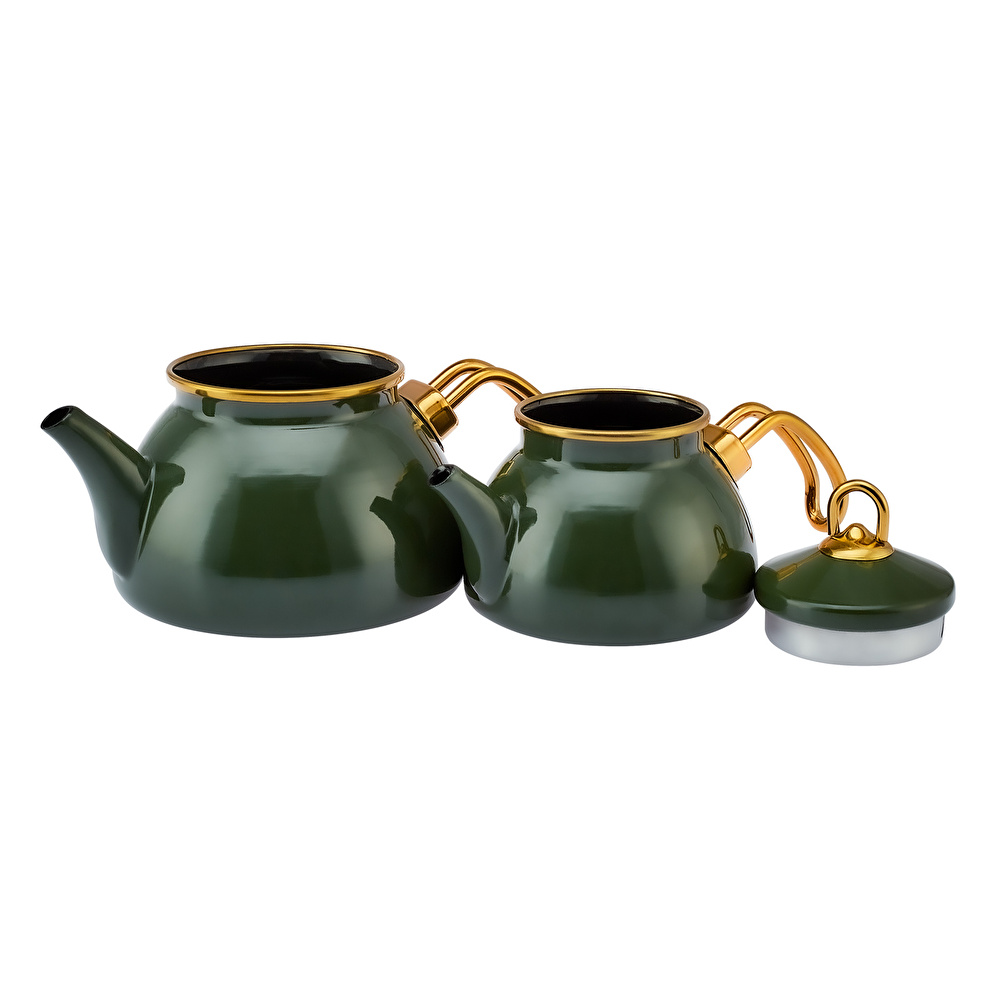Emsan Artisan Mini Emaye Çaydanlık Yeşil görseli 5