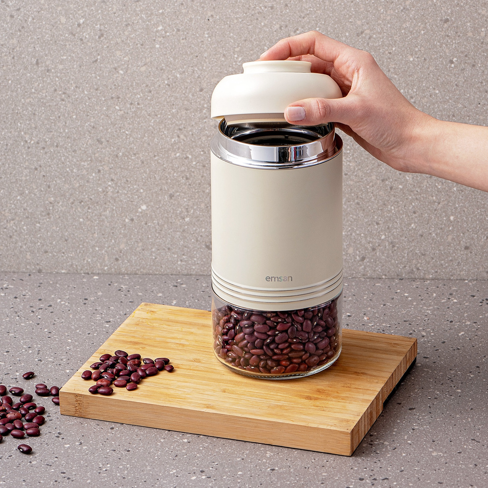 Emsan Moko 900 Ml Saklama Kavanozu Ekru görseli 6