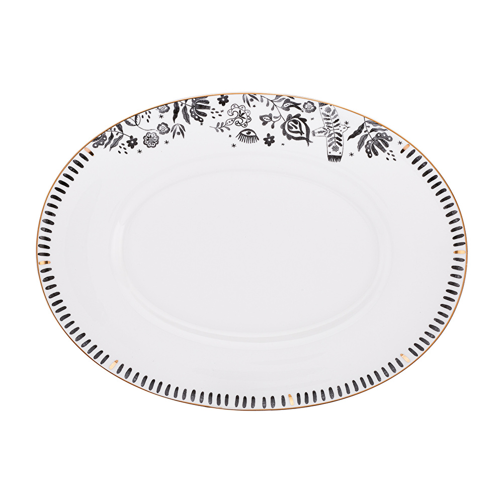 Emsan Artisan Fine Bone Kayık Tabak 33 cm görseli 2