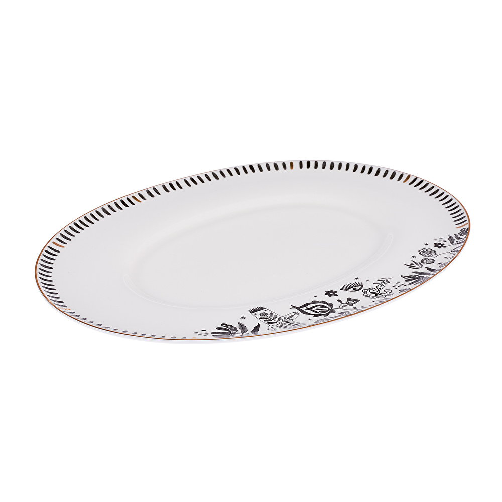 Emsan Artisan Fine Bone Kayık Tabak 33 cm görseli 3