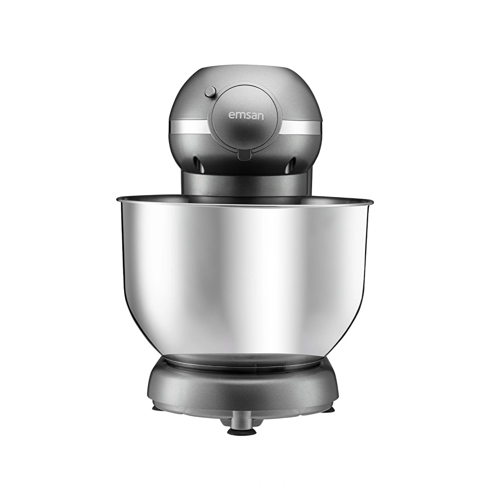 Emsan Bella Gusto Comfort Kıyma Çekme Aparatlı Hamur Yoğurma Makinesi Gri 1300W 5,5L görseli 5