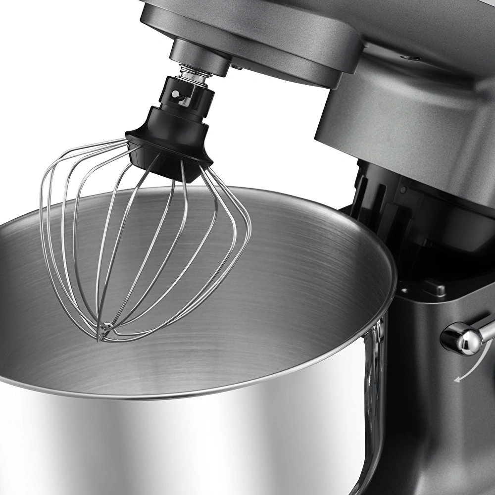Emsan Bella Gusto Comfort Kıyma Çekme Aparatlı Hamur Yoğurma Makinesi Gri 1300W 5,5L görseli 7