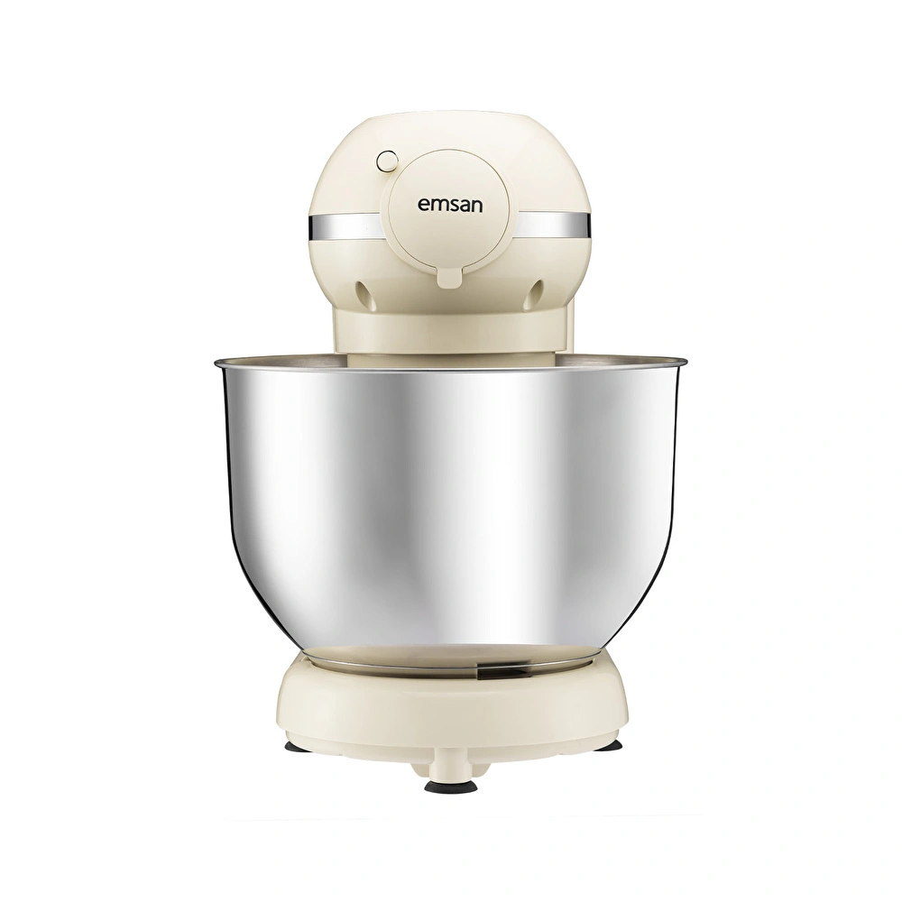 Emsan Bella Gusto Comfort Kıyma Çekme Aparatlı Hamur Yoğurma Makinesi  Krem 1300W 5,5L görseli 6
