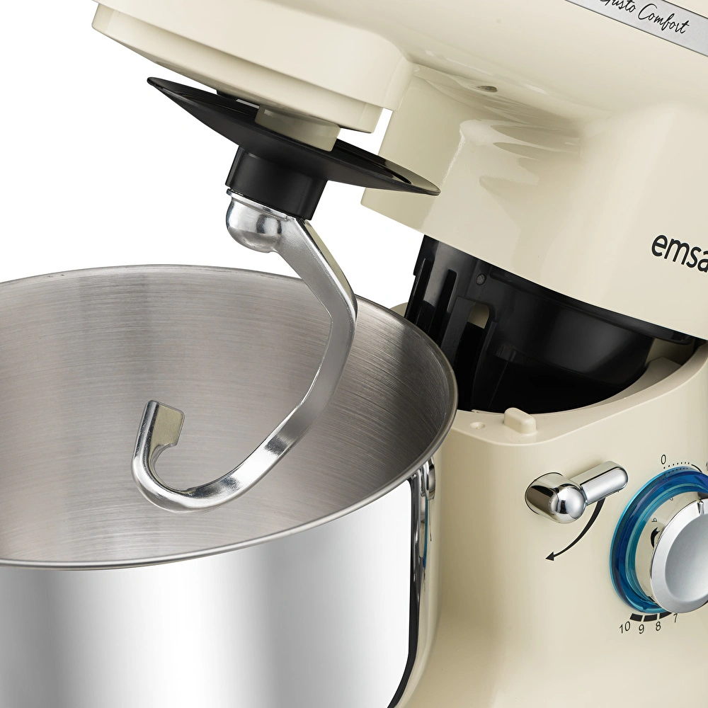 Emsan Bella Gusto Comfort Kıyma Çekme Aparatlı Hamur Yoğurma Makinesi  Krem 1300W 5,5L görseli 10