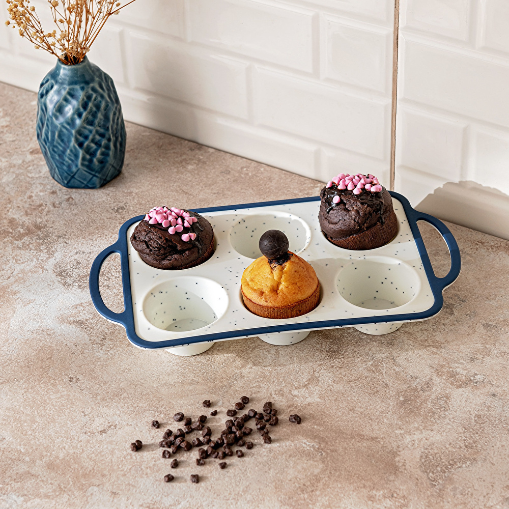 Emsan Blue Dot Silikon Muffin Kalıbı görseli 1