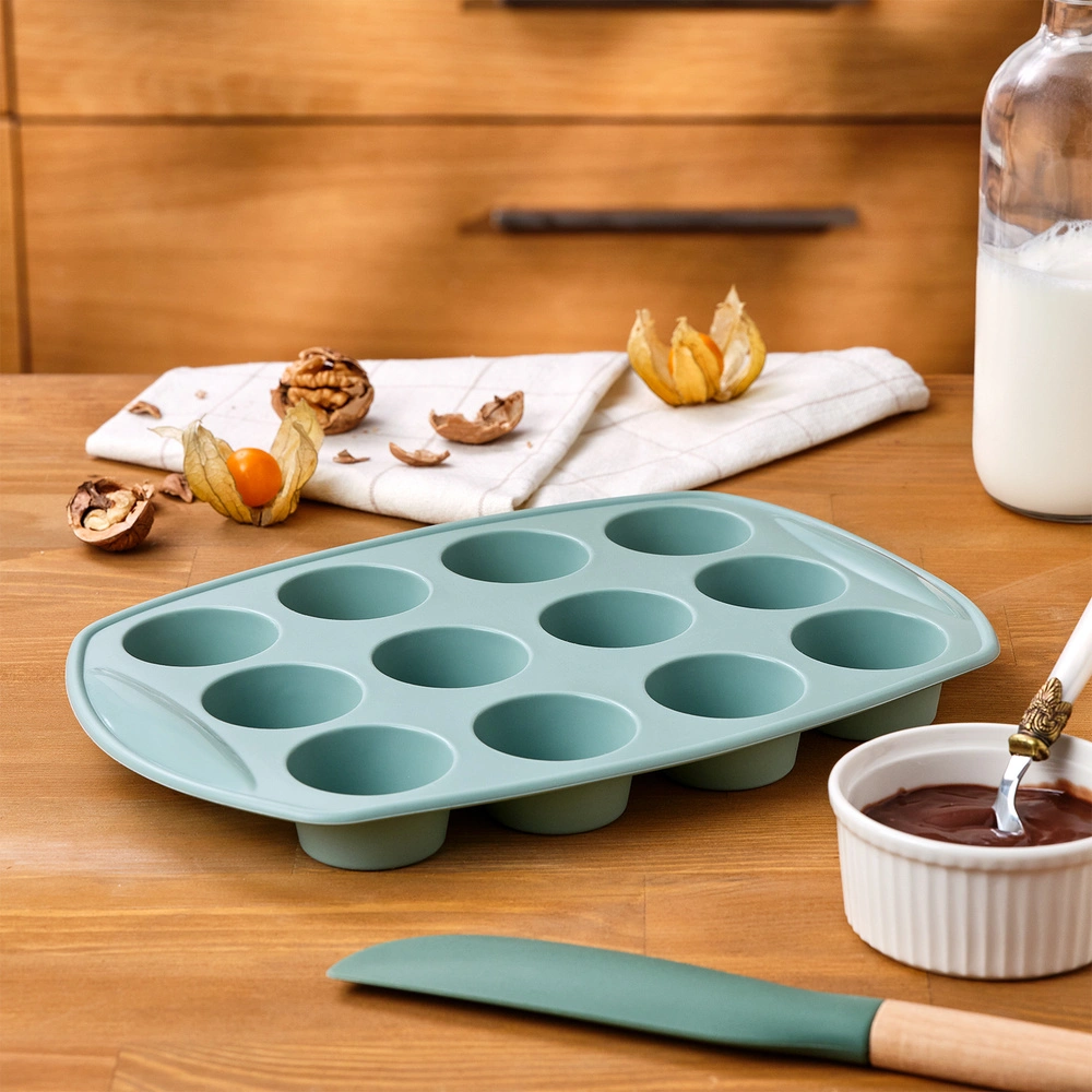 Emsan Silikon Muffin Kalıbı Yeşil görseli 1