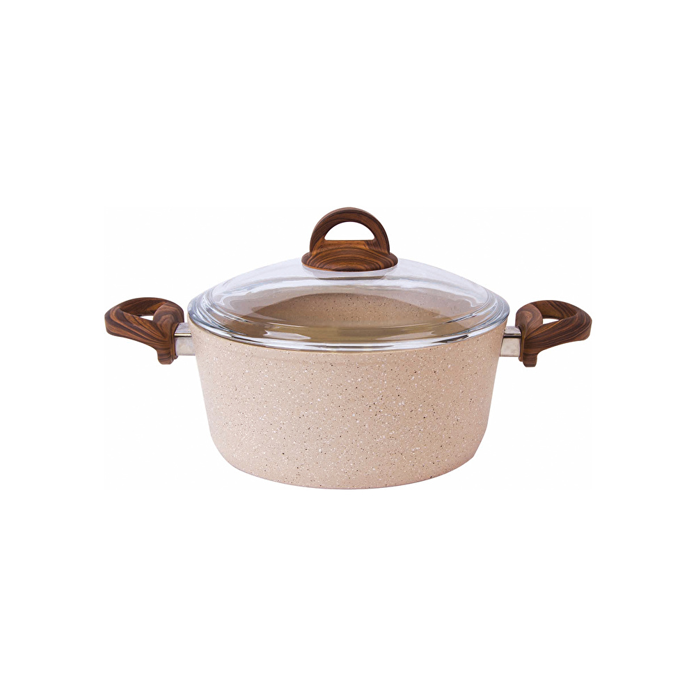 Karaca Brown Wood-Stone Bio Granit Tencere 24 cm görseli 1