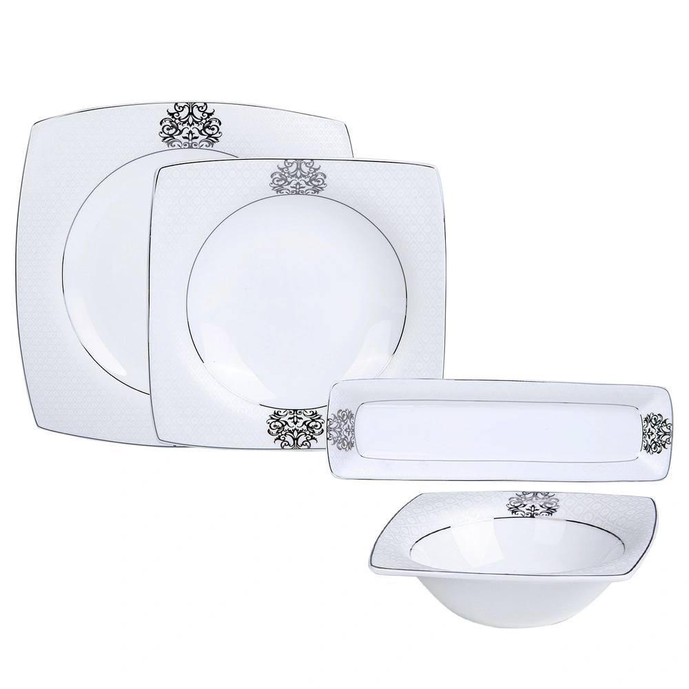 Karaca Fine Pearl Shinning 14 Parça 6 Kişilik Kare İnci Kahvaltı/Servis Takımı görseli 1
