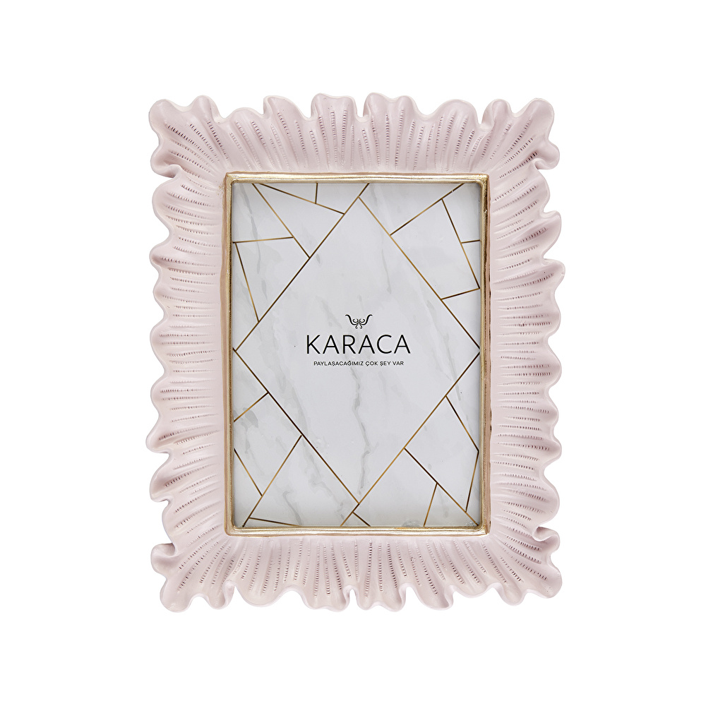 Karaca Eva Dalgalı Pembe Çerçeve  görseli 1