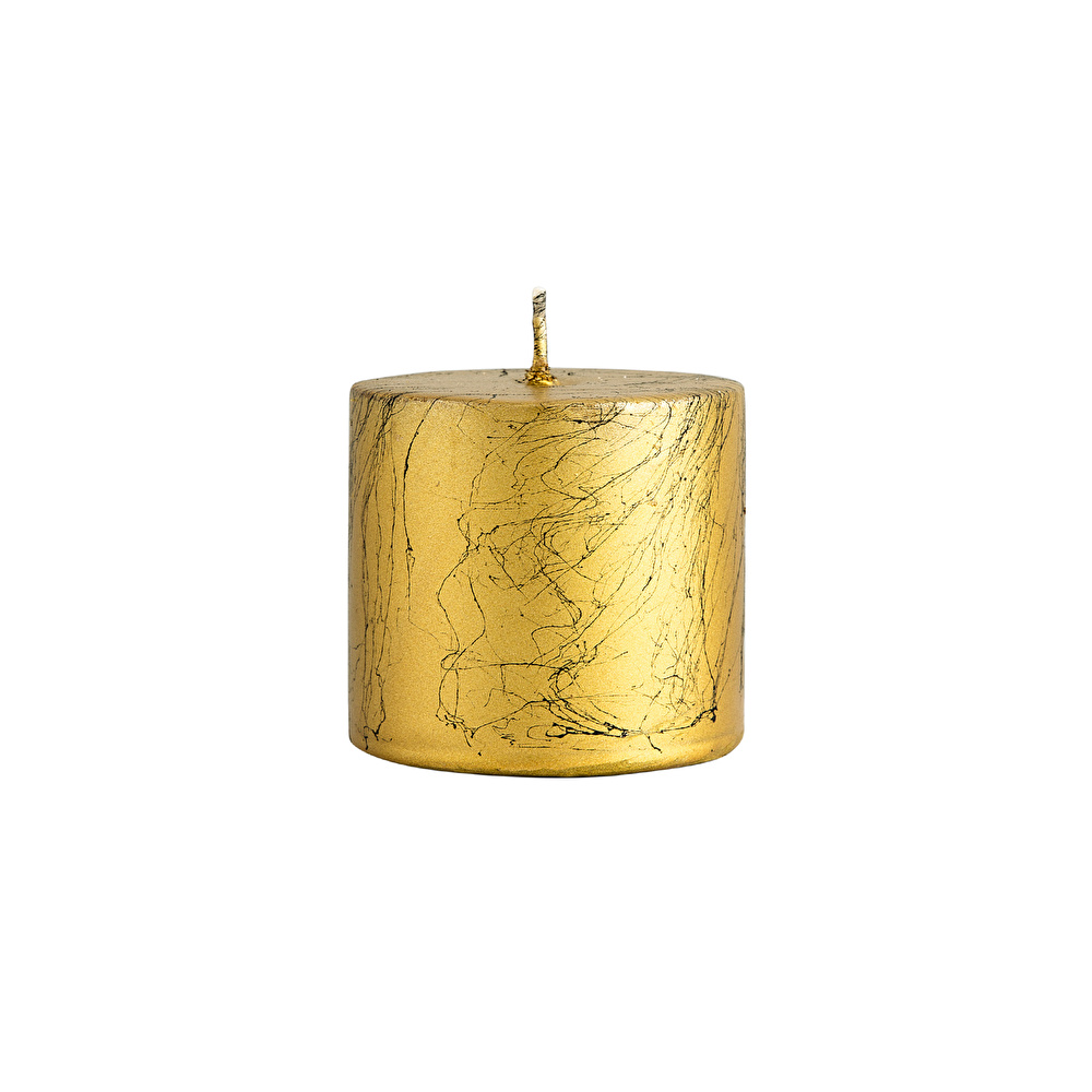 Karaca Andy Gold Silindir Mum 6.5x6 cm görseli 1