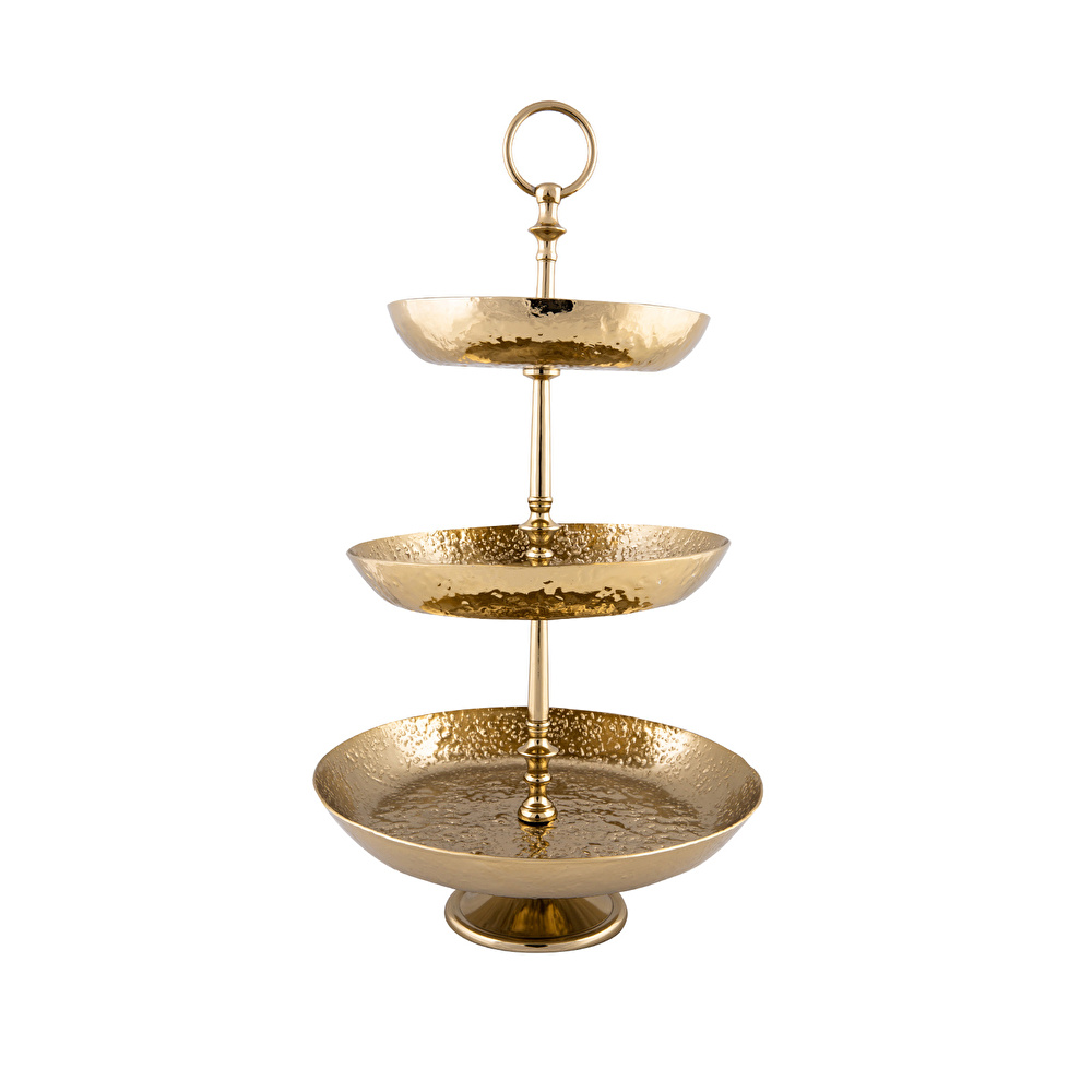 Karaca Casa 3 Katlı 48 cm Gold İkramlık görseli 1