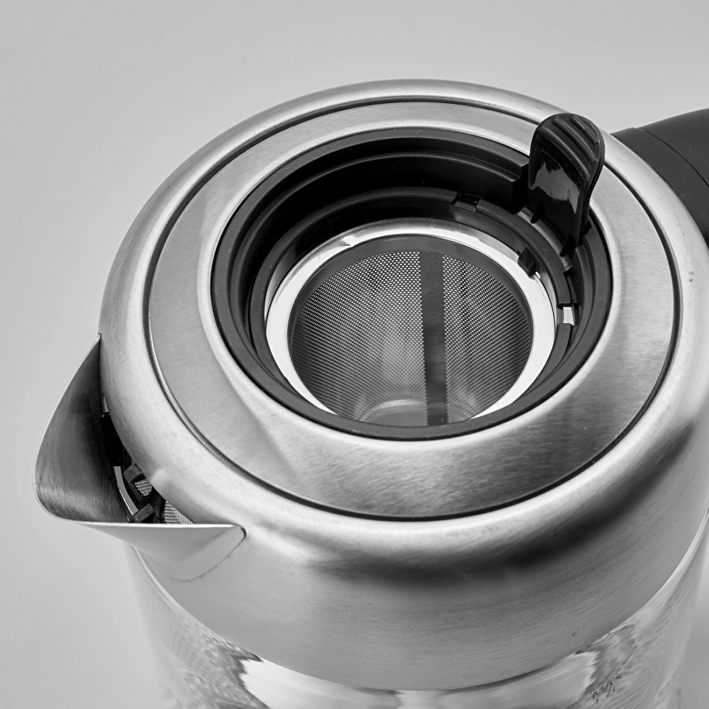 Karaca Cam Inox Bitki Çayı Makinesi ve Su Isıtıcı Kettle 2202,Led Işıklı, Yüksek Borosilikat Gövde, Paslanmaz Çelik  görseli 4