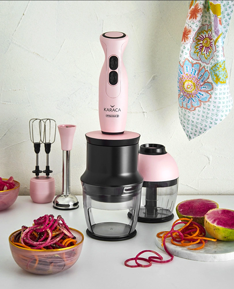 Karaca Blendfit Spiral Sebze Doğrayıcı 4 in 1 Set PinkGold görseli 1