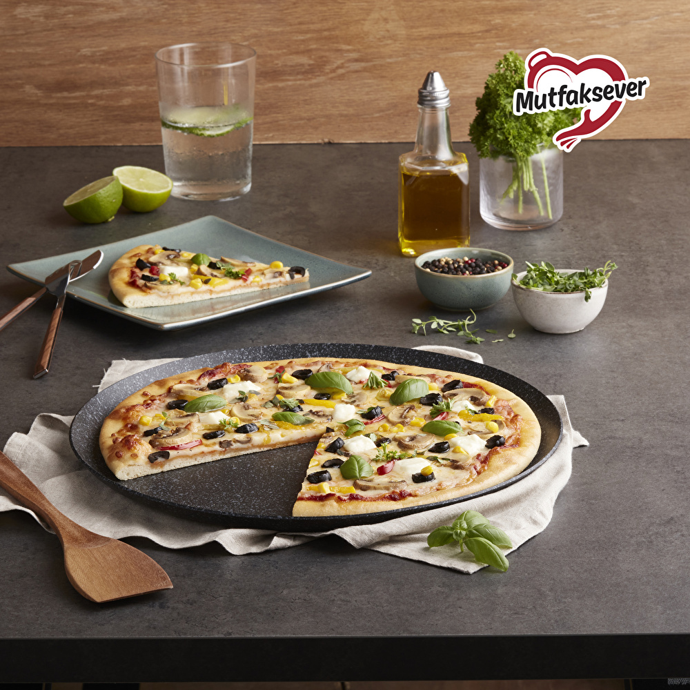 Karaca Mutfaksever Biogranit Pizza Tavası Gri görseli 1
