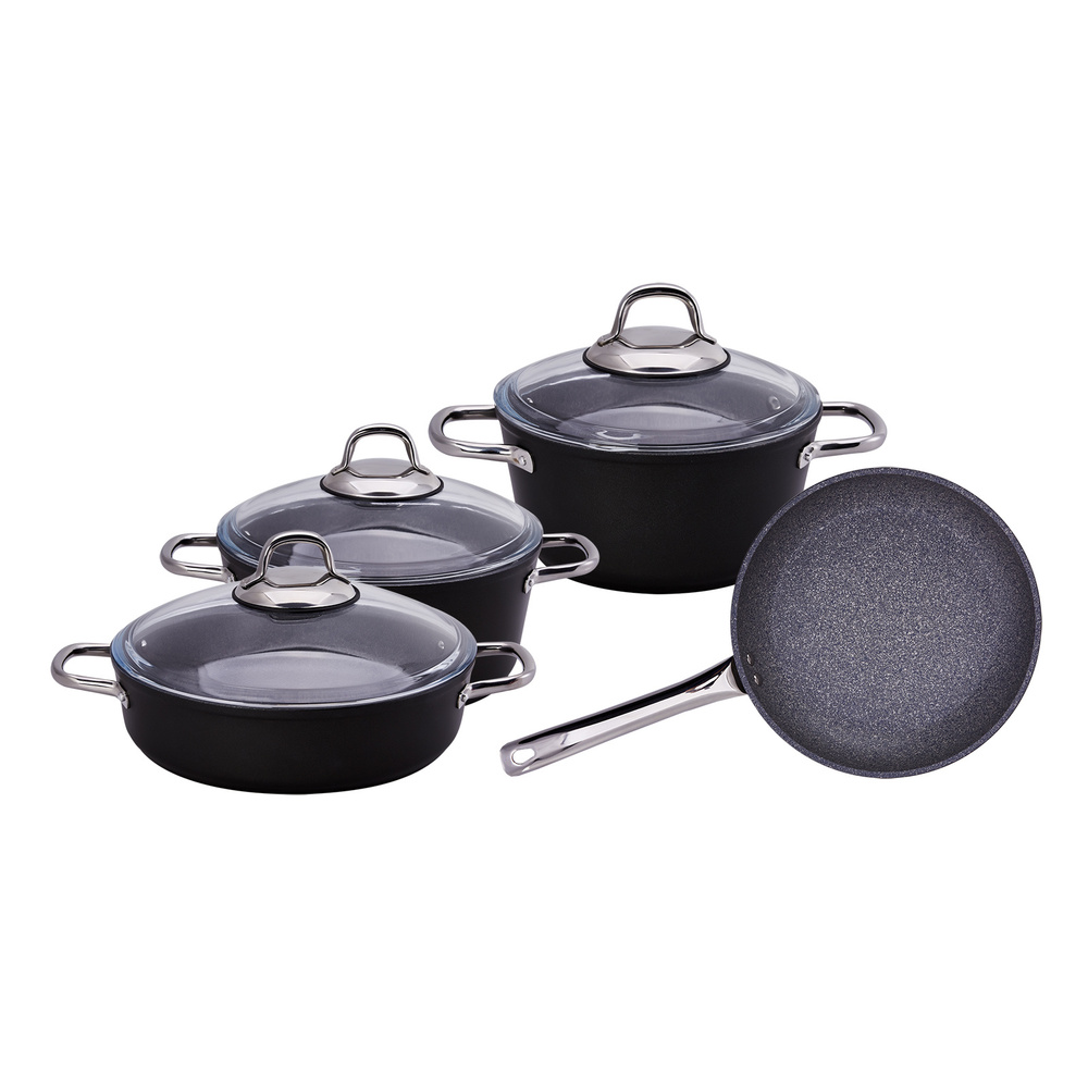 Karaca Black Steel Bio Granit 7 Parça Tencere Seti görseli 1