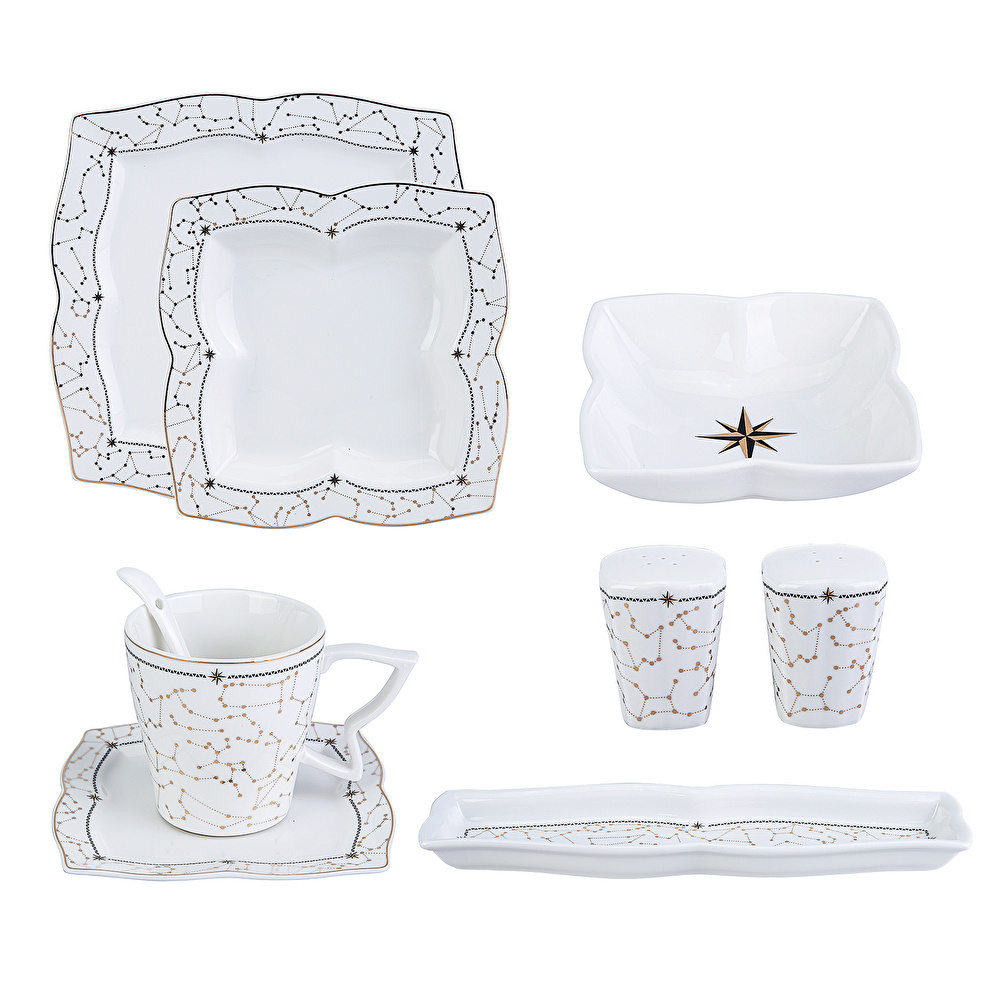 Karaca Comet 32 Parça 6 Kişilik Kare Porselen Kahvaltı/Servis Takımı görseli 2