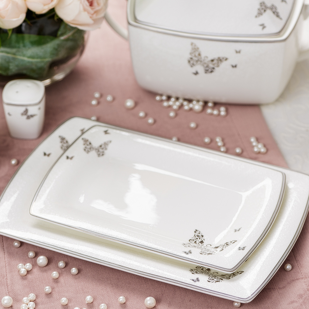 Karaca Fine Pearl Mariposa 86 Parça 12 Kişilik İnci Yemek Takımı görseli 3