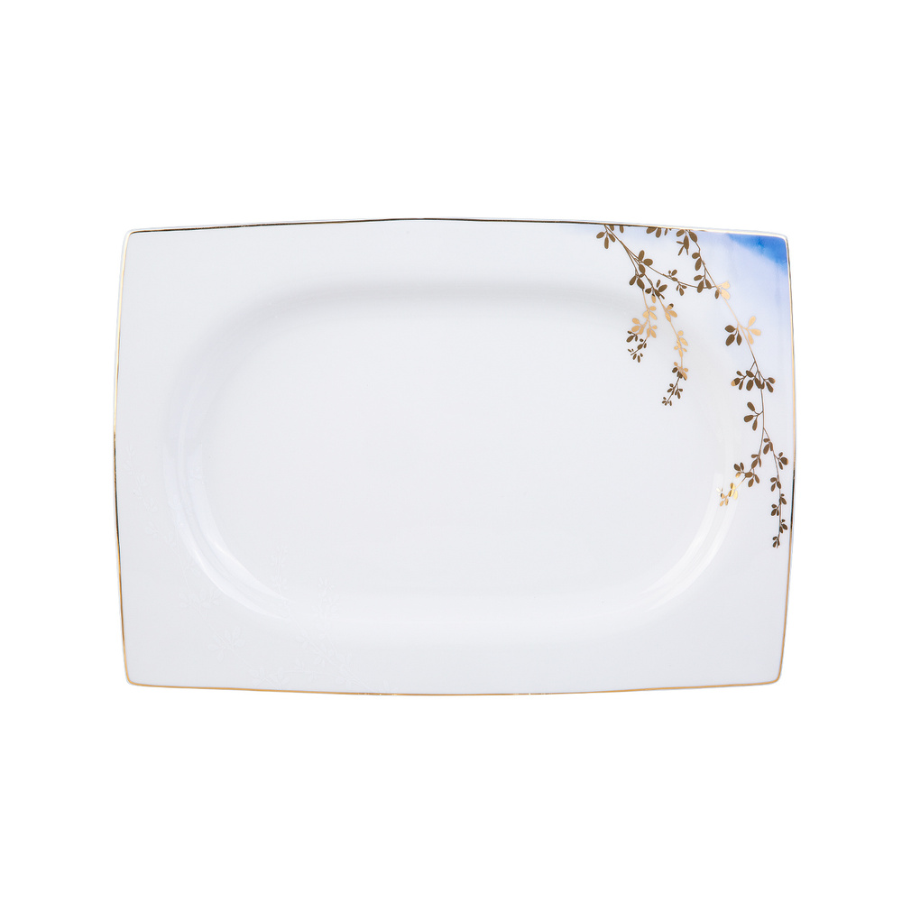 Karaca Fine Bone Blue Blush 60 Parça 12 Kişilik Yemek Takımı Kare görseli 4