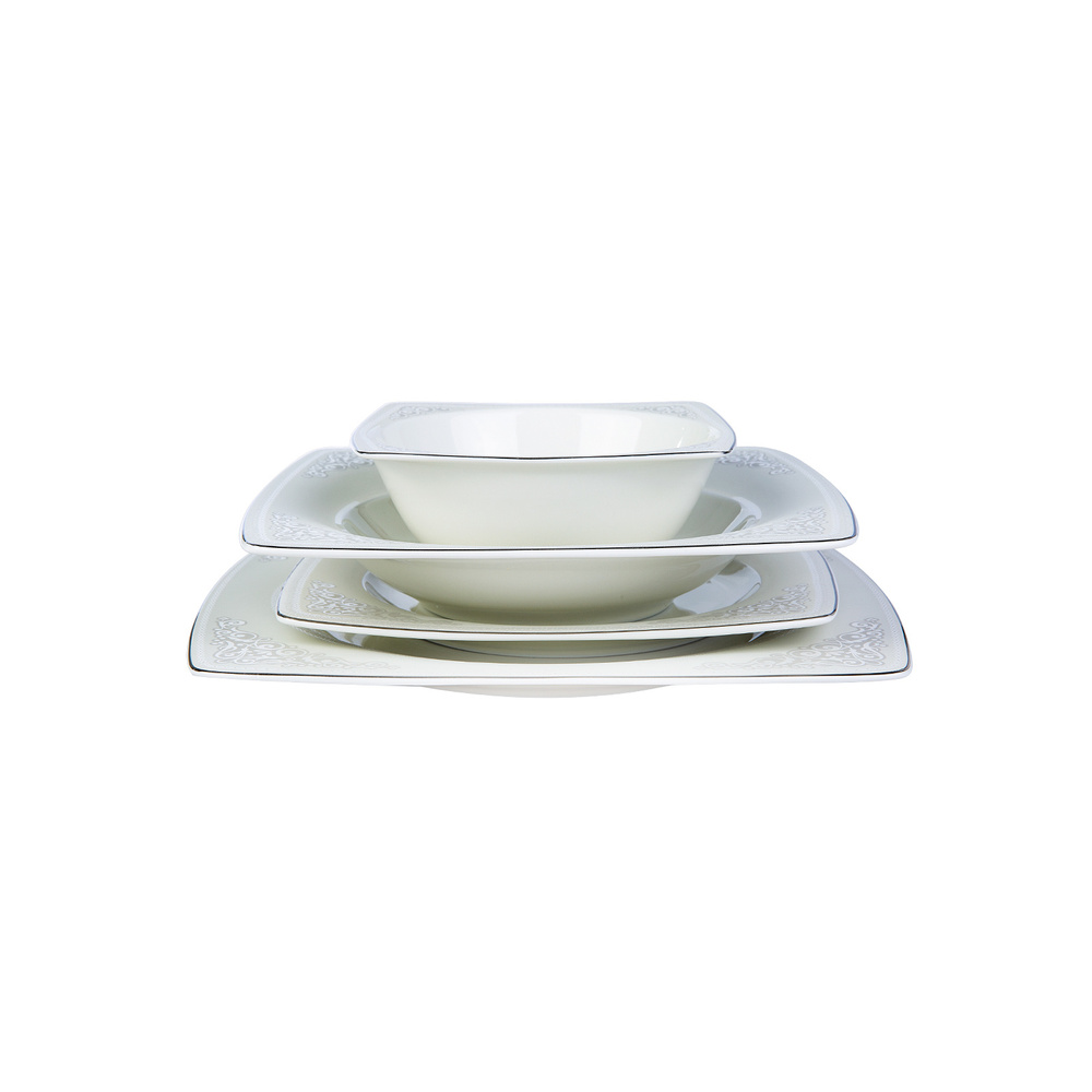 Karaca Zeyna Cream 60 Parça 12 Kişilik Kare Yemek Takımı görseli 13