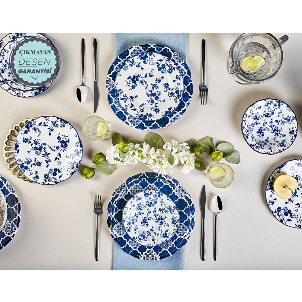 Karaca Deep Blue 24 Parça 6 Kişilik Yemek Takımı görseli 1