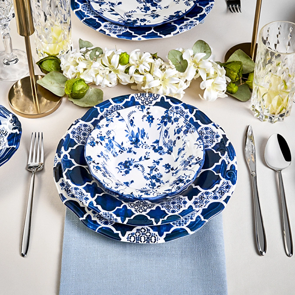 Karaca Deep Blue 24 Parça 6 Kişilik Yemek Takımı görseli 3